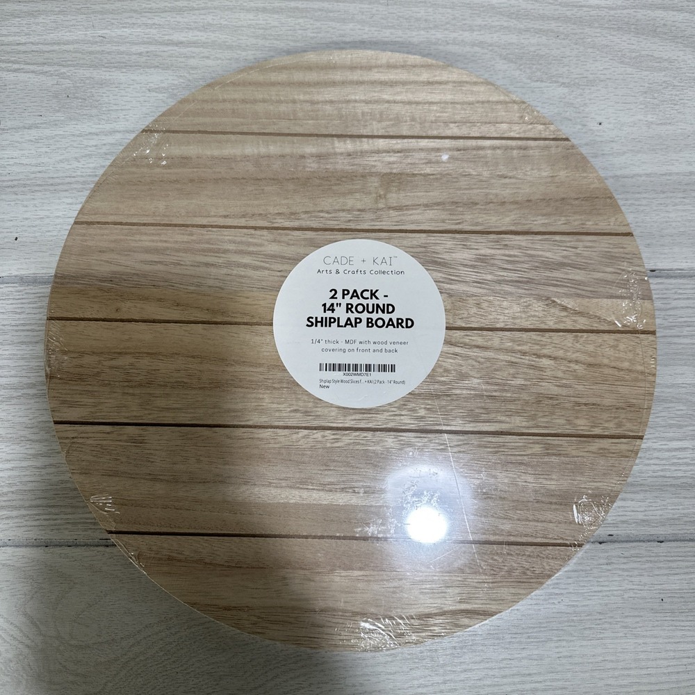 CADE + KAI 2 Pack 14" Round Shiplap Board Arts & Crafts